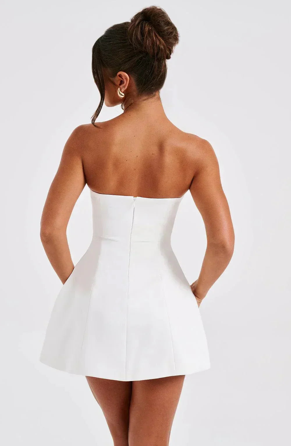 CAMILA STRAPLESS MINI DRESS- WHITE