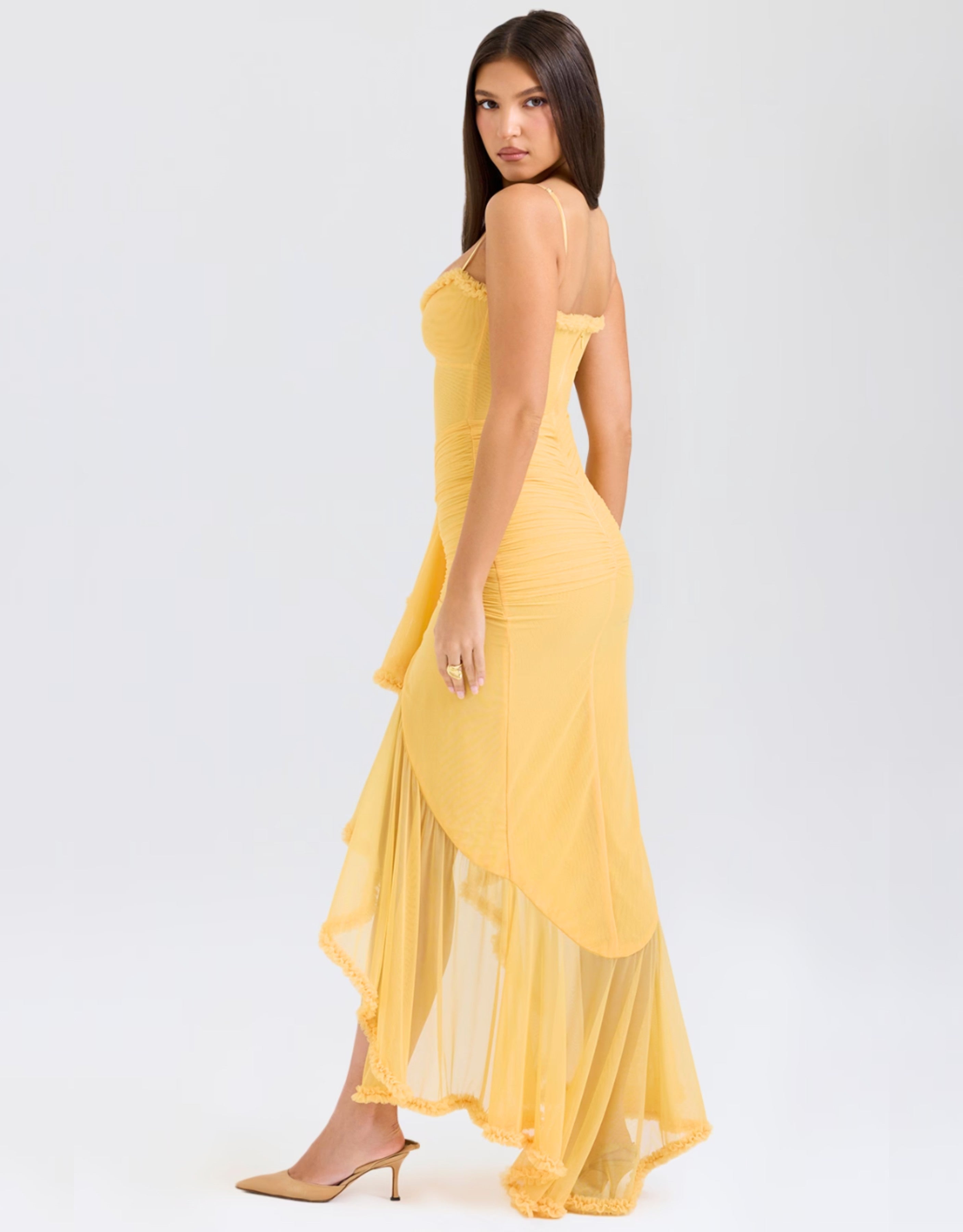 Aurora Ruffle Maxi Dress - Yellow