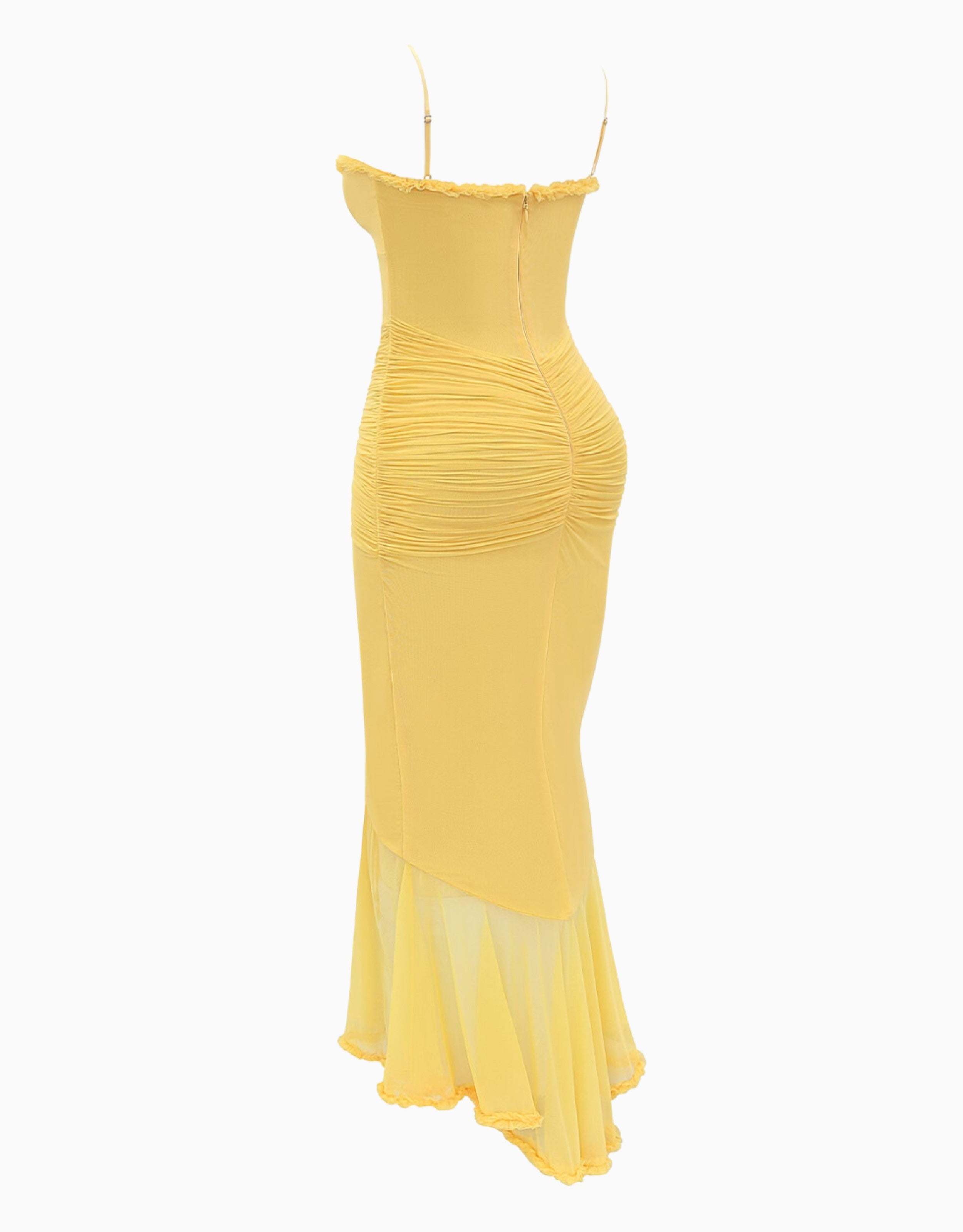 Aurora Ruffle Maxi Dress - Yellow