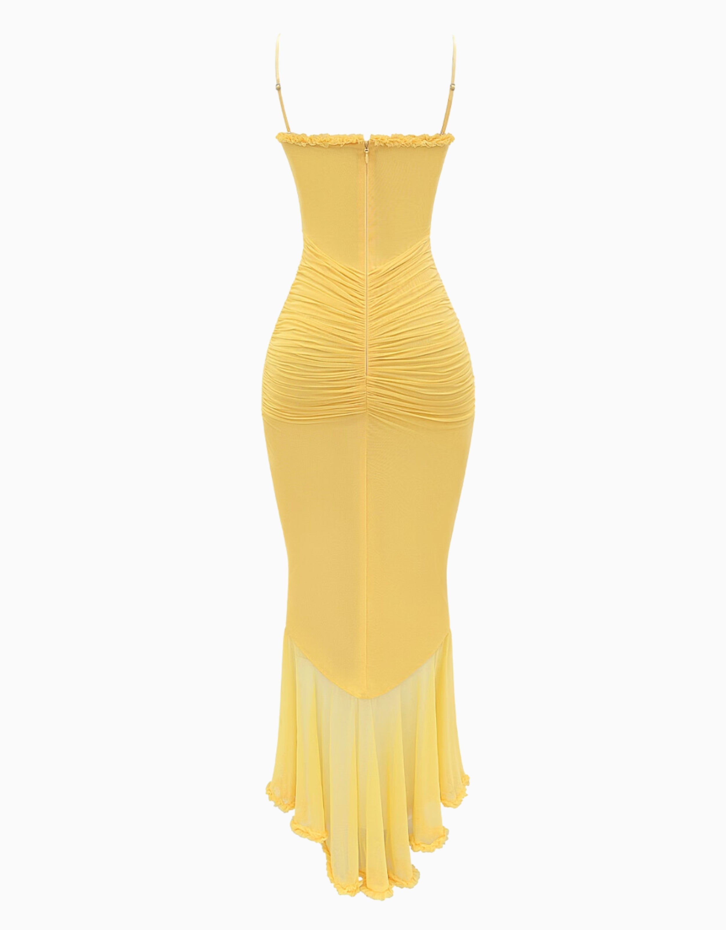 Aurora Ruffle Maxi Dress - Yellow