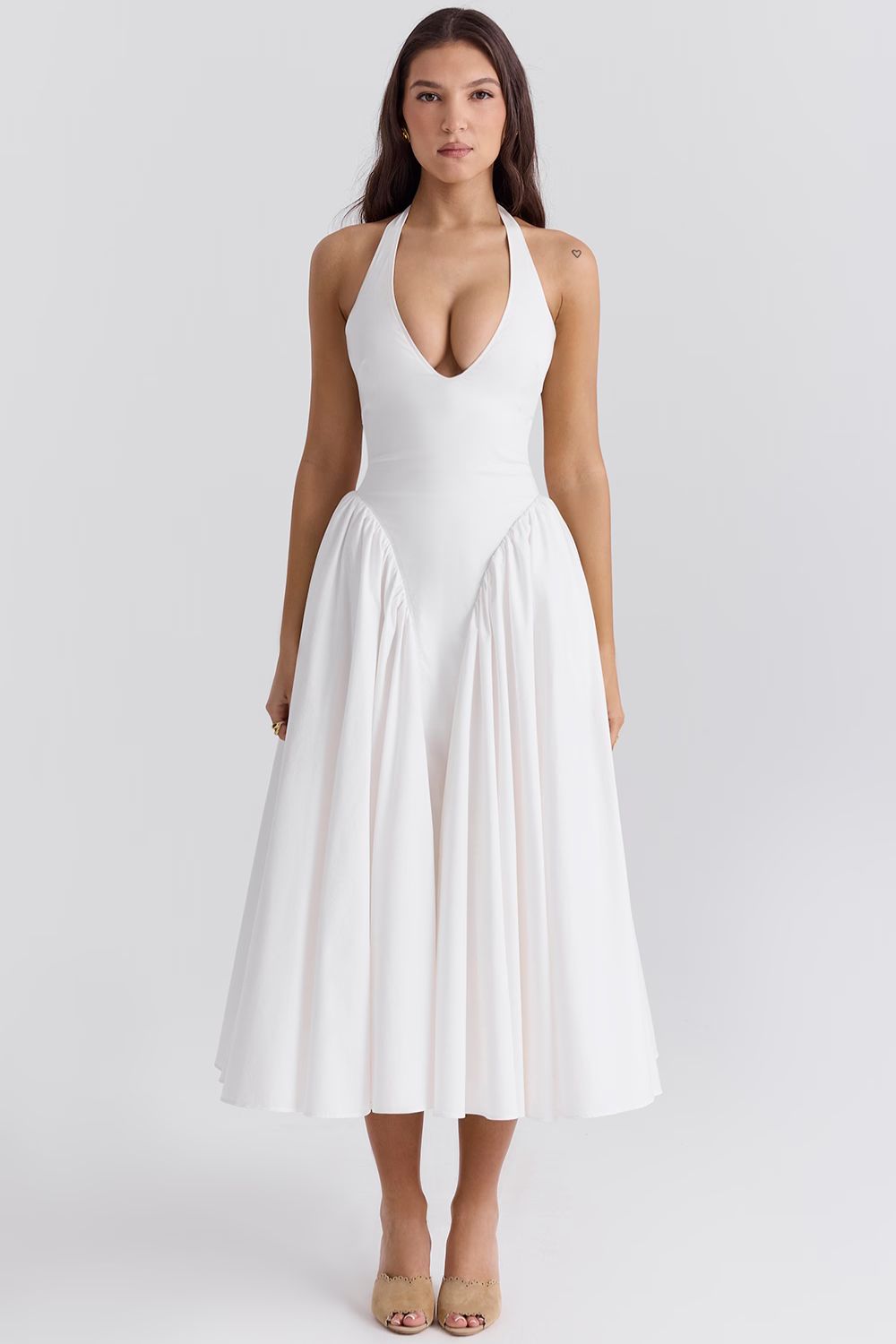 ARIA MIDI DRESS - WHITE