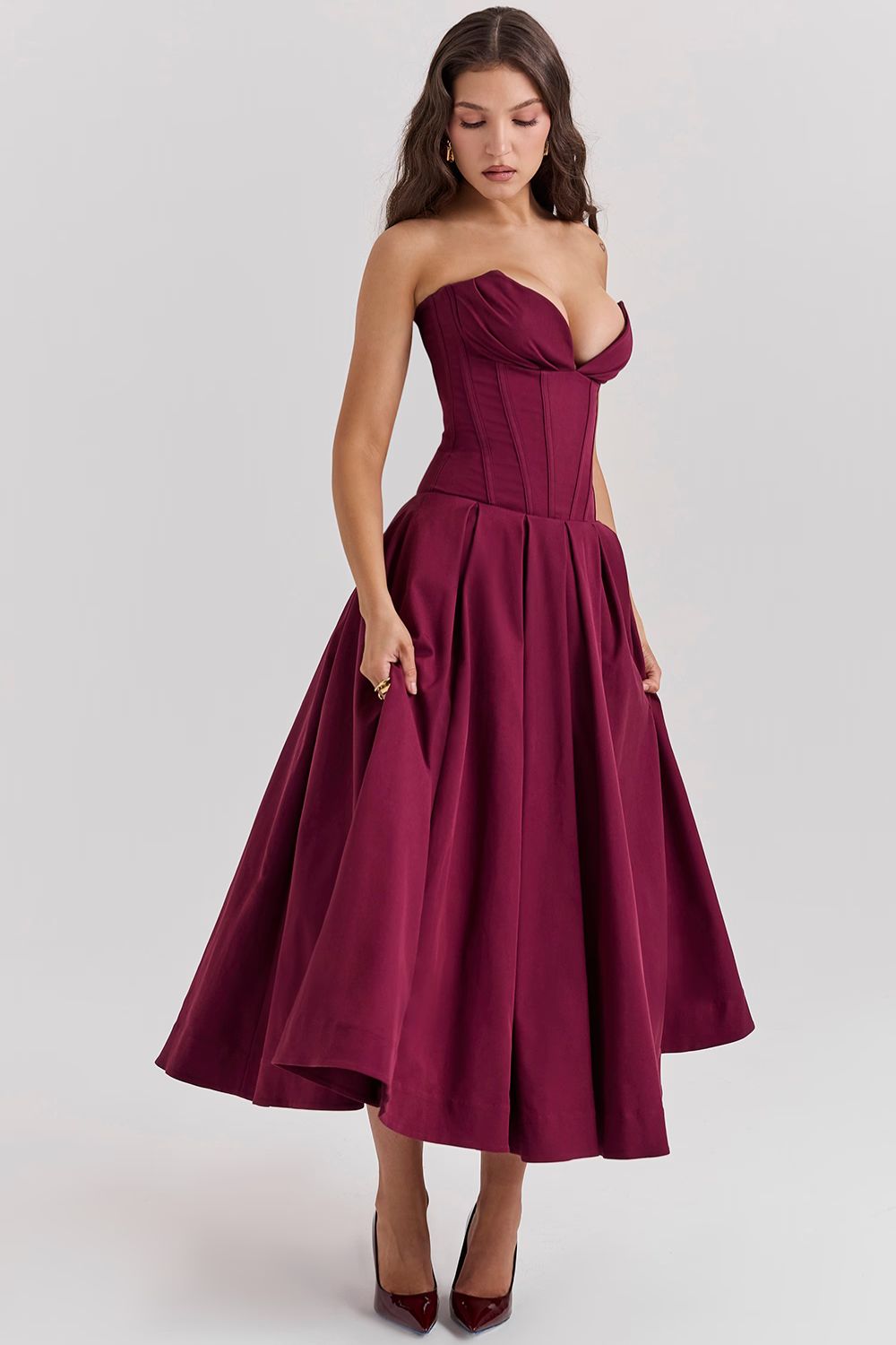 ELODIE MAXI DRESS - WINE