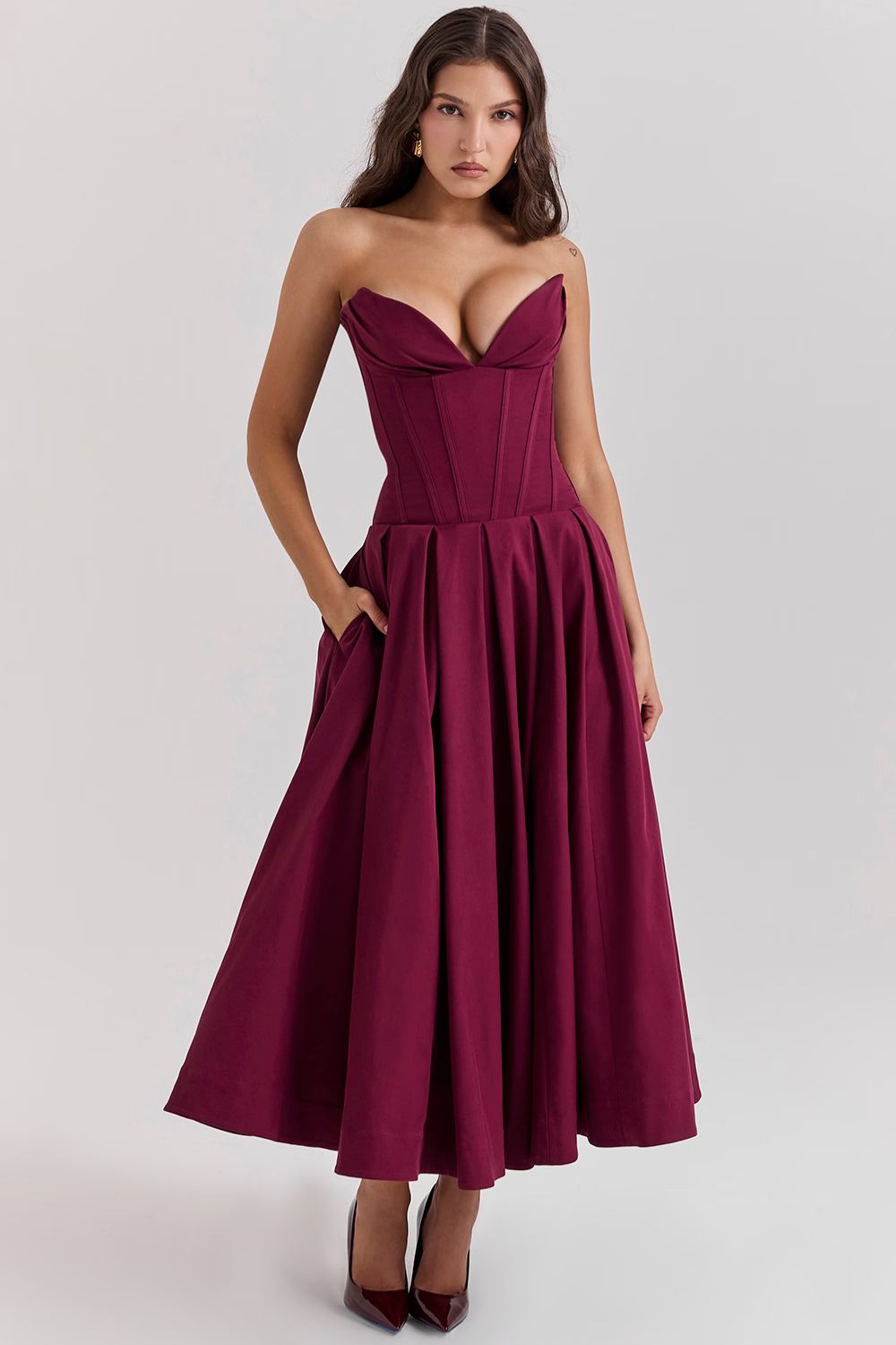 ELODIE MAXI DRESS - WINE