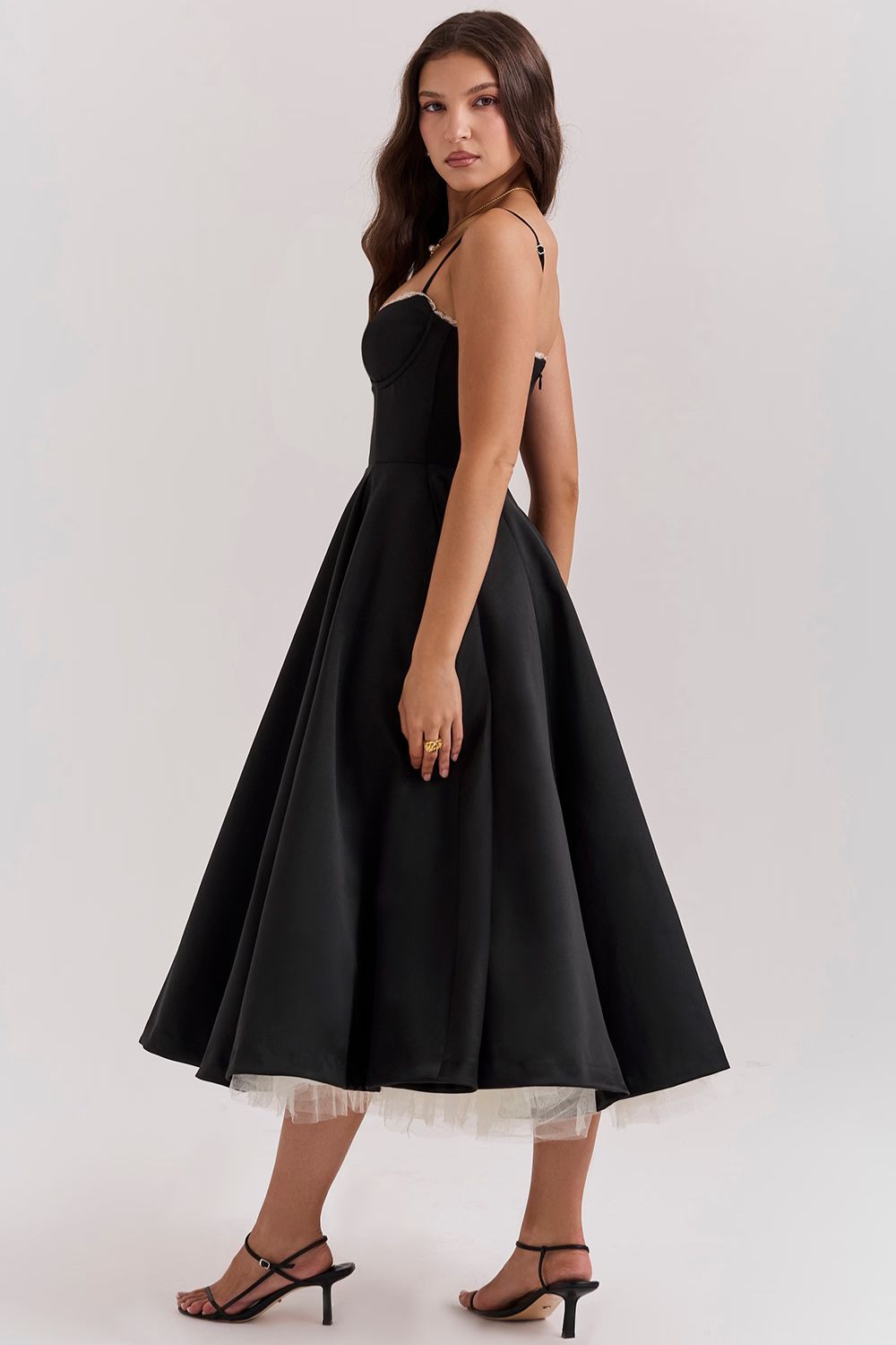 ARABELLA MIDI DRESS - BLACK