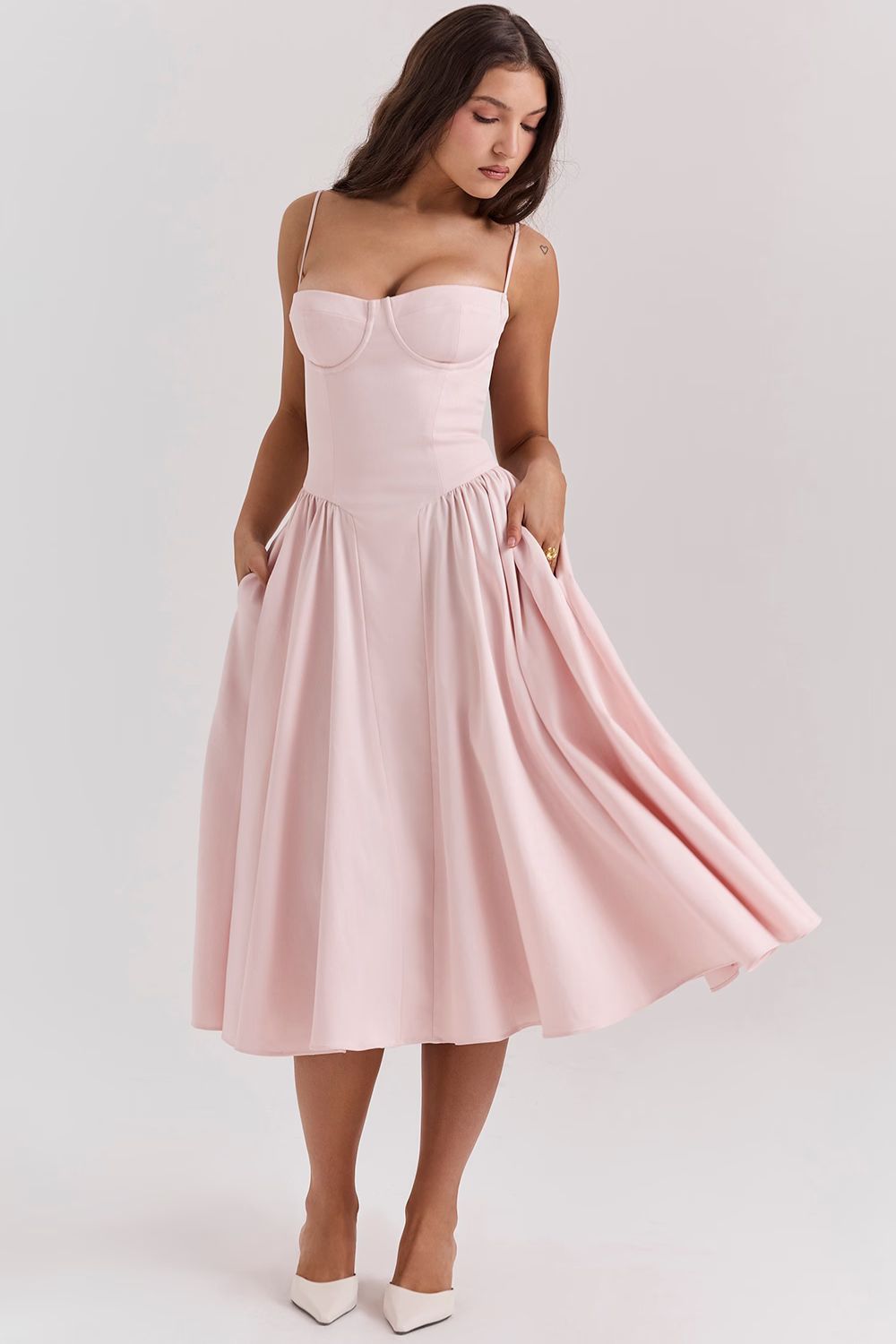 JASMIN MIDI DRESS - BLUSH