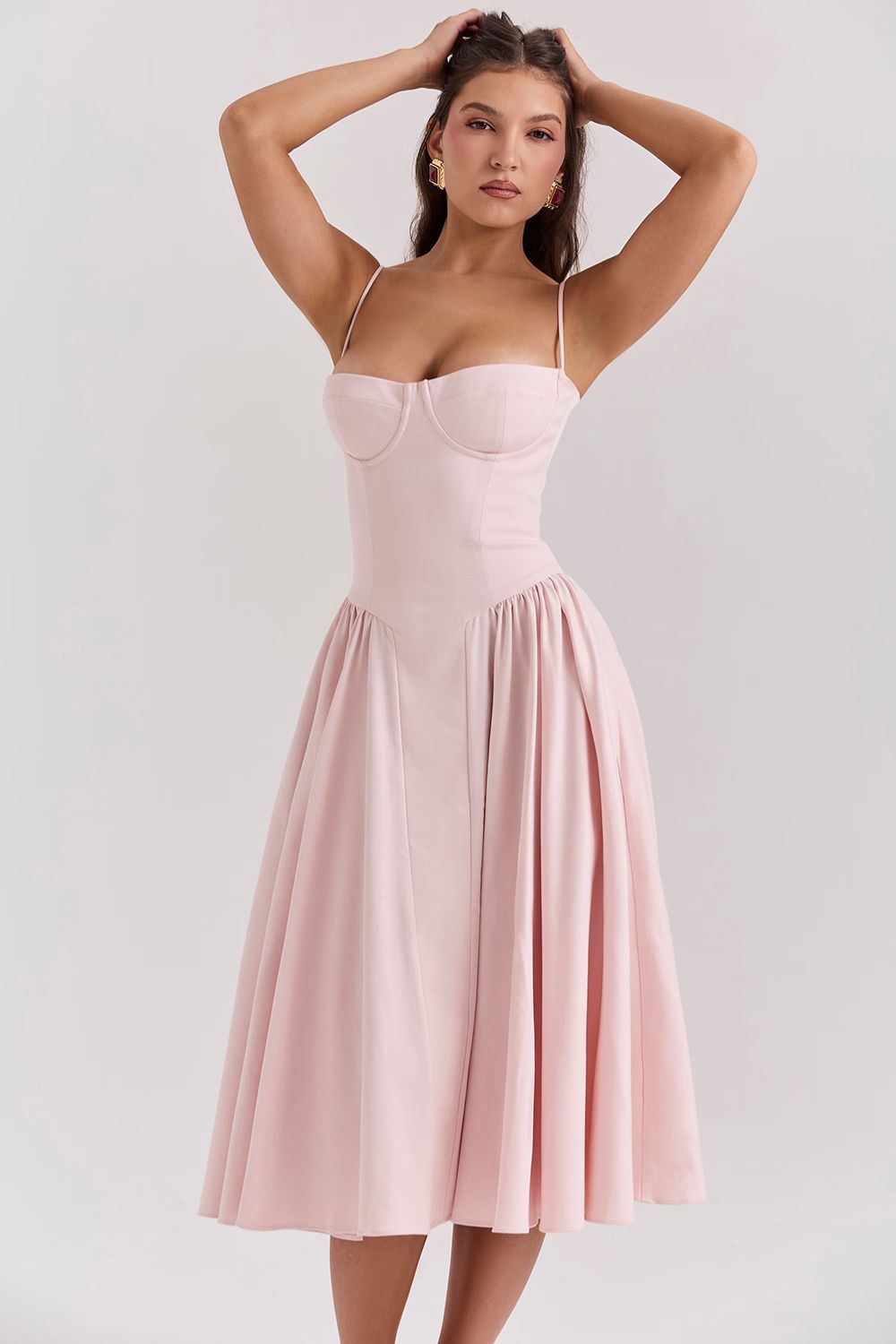 JASMIN MIDI DRESS - BLUSH