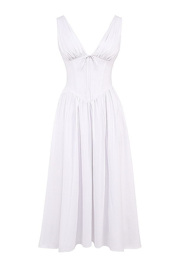 CRYSTAL MIDI DRESS - WHITE