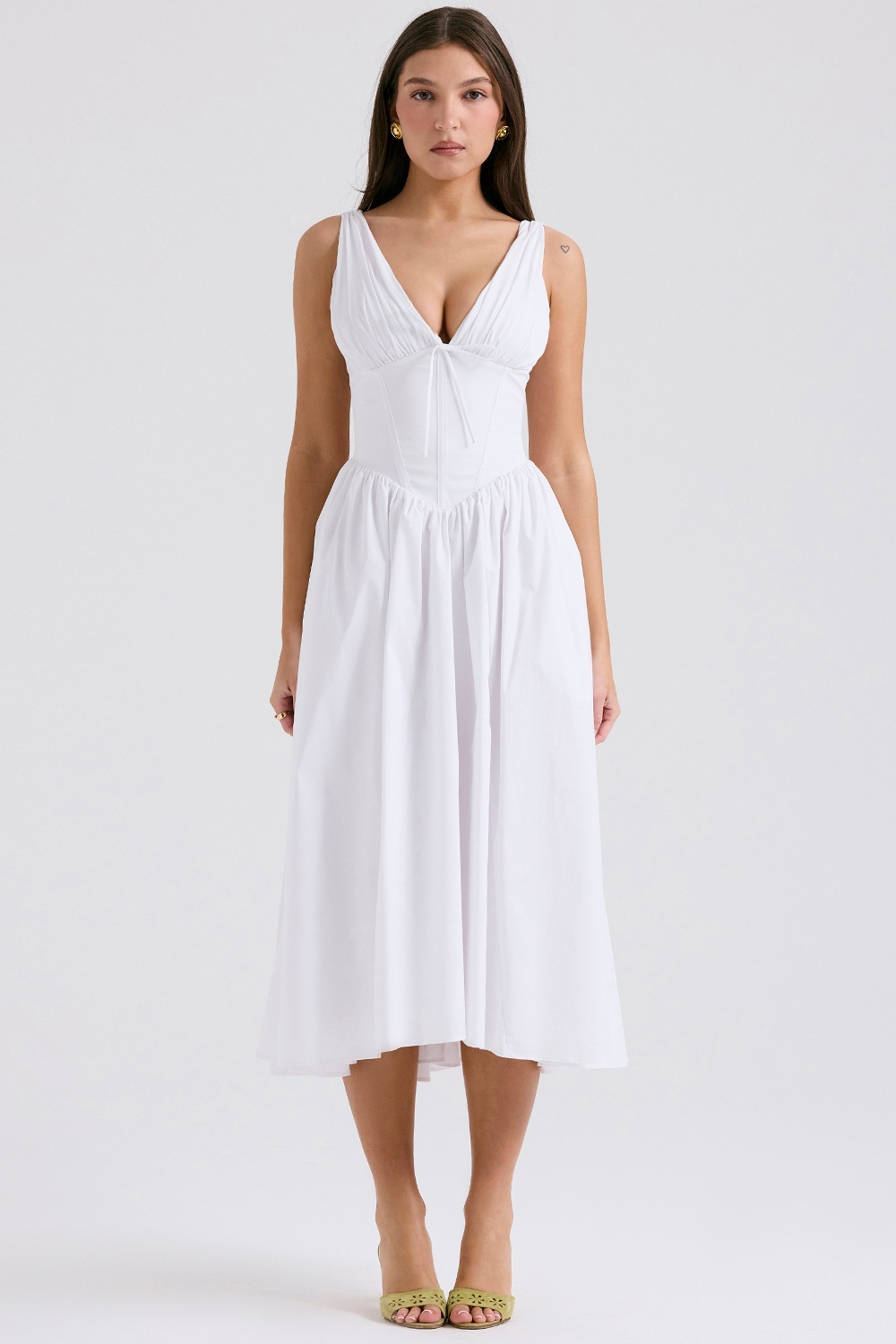 CRYSTAL MIDI DRESS - WHITE