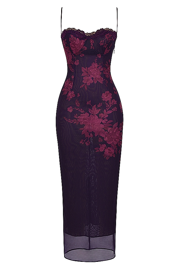 ISLA MAXI DRESS - GRAPE FLORAL